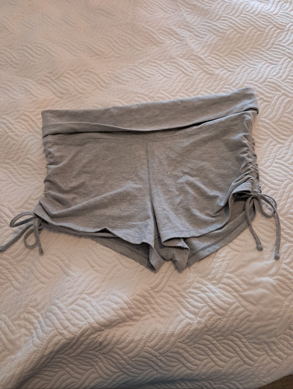 Victoria Secret Pink Fold-Over Waist Lounge Shorts - Light Gray NWT XL